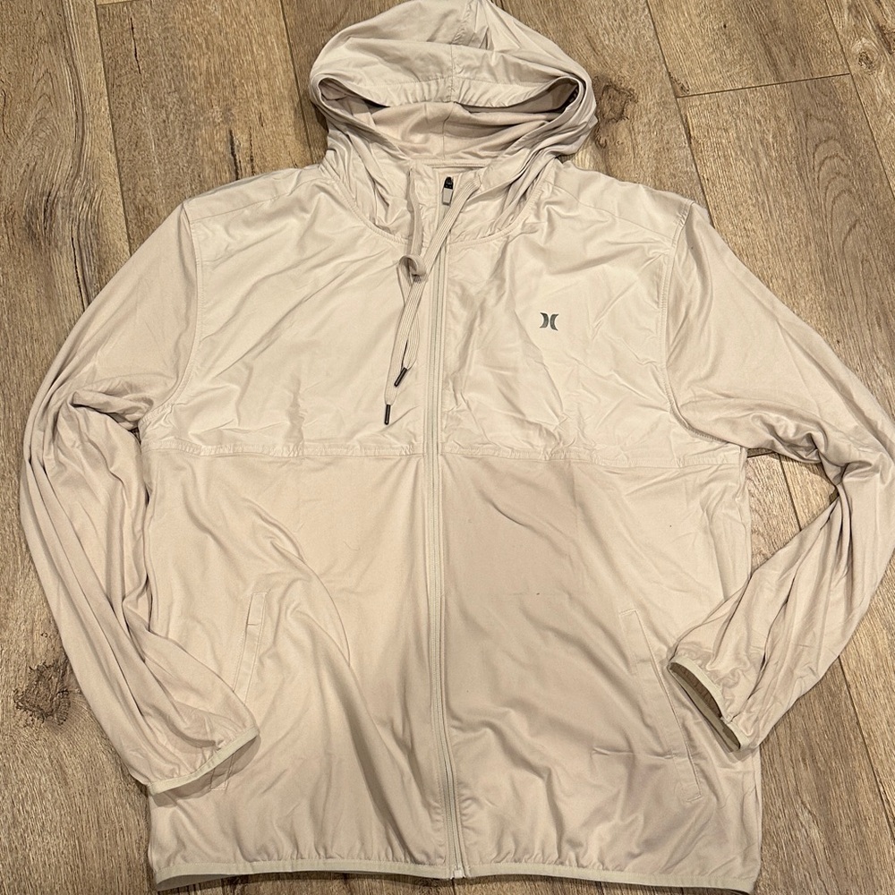 Hurley Men's Light Tan Hooded Windbreaker